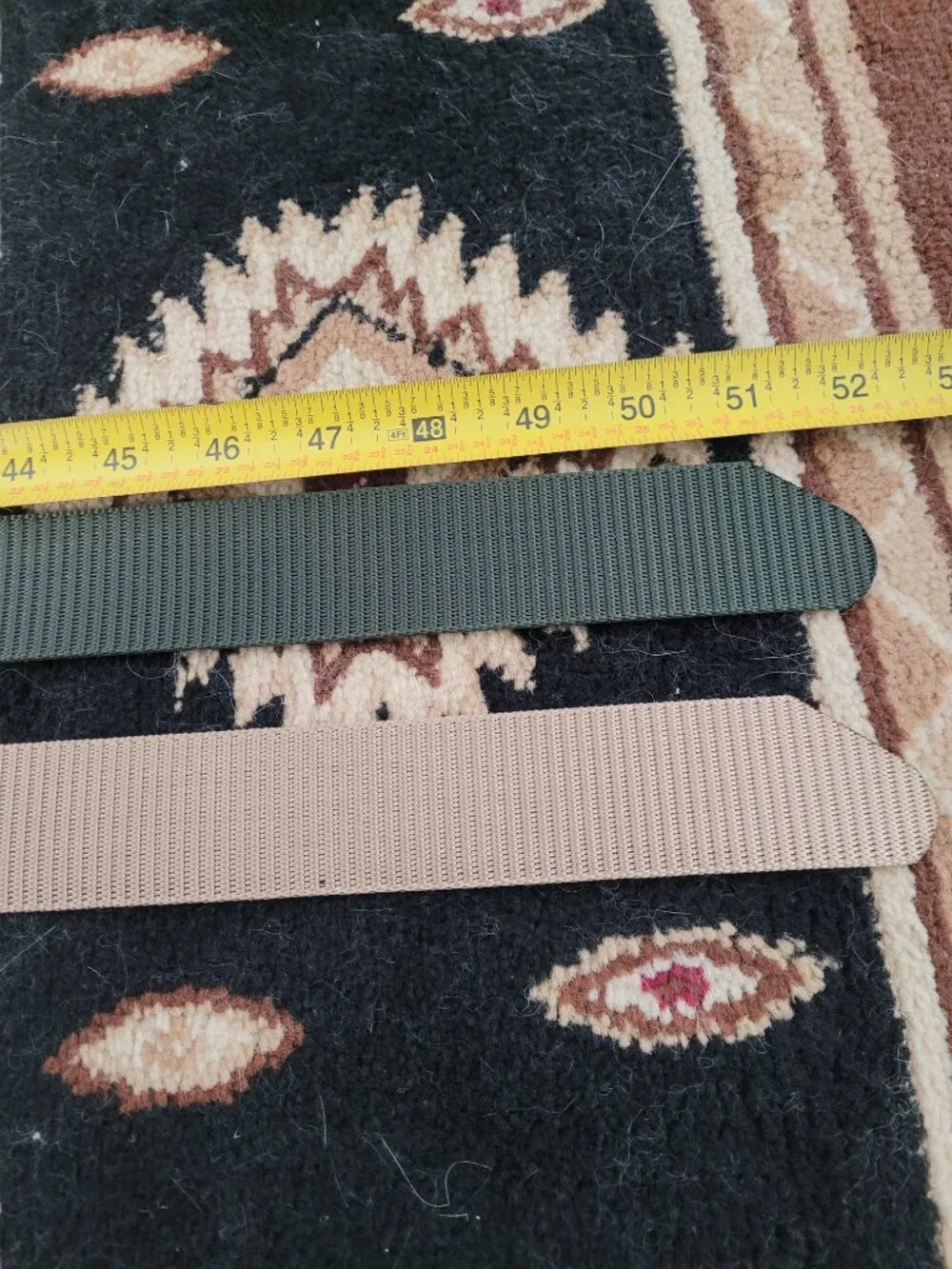 Set of 2 Canvas Tactical Belts Adjustable Heavy Duty Quick Release Khaki Olive